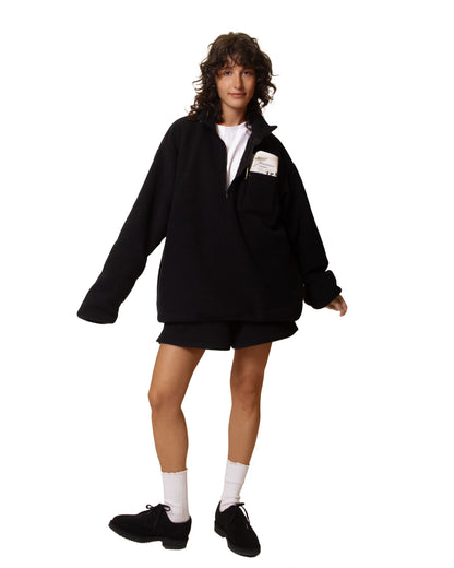 WIDE TRAPEZOID FLEECE SHORTS