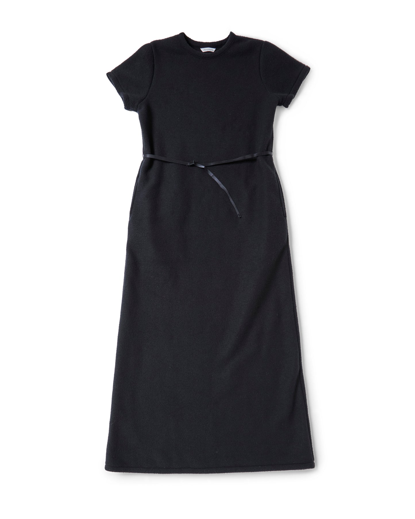 MAXI-LENGTH FLEECE DRESS WITH A BELT